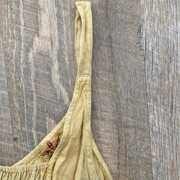 Vintage Shoreline | Golden Yellow Gypsy / Bohemian Style Embroidered Dress - Picture 16 of 16